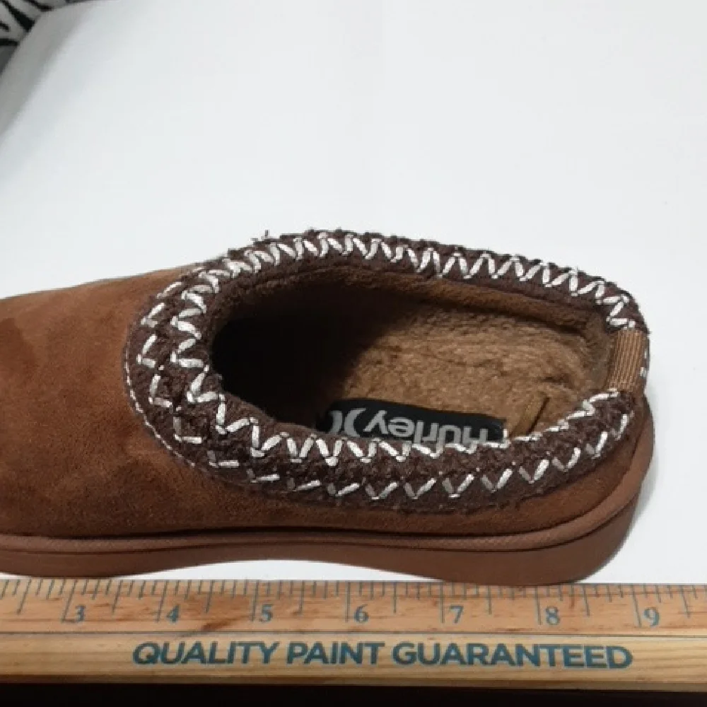 HULEY Modi Brown Faux‎ Fur Fleece Slip-On Slippers